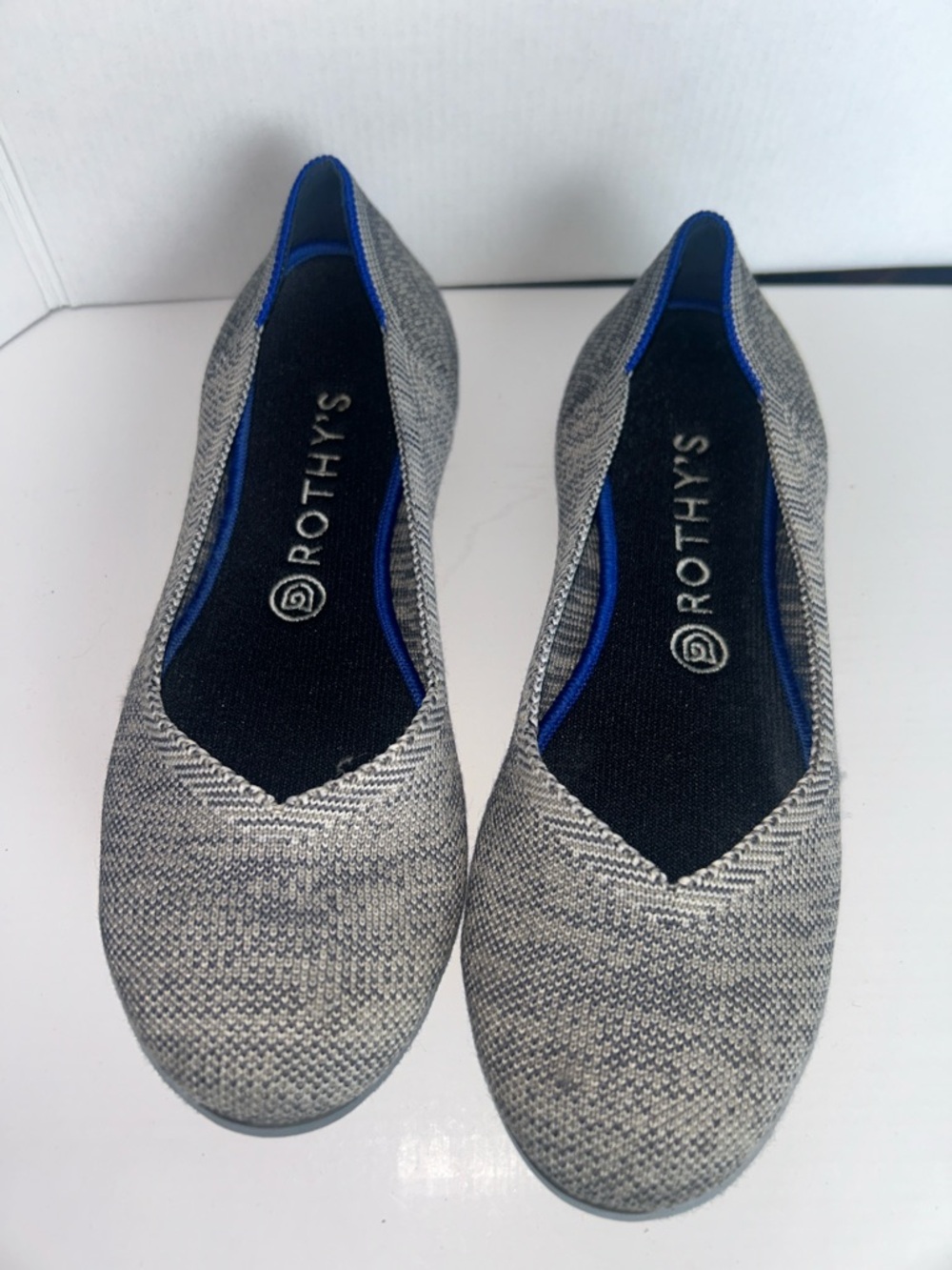 Rothy's The Flat in Black White color
rounded toe Size 9 original halo
